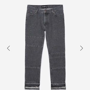 THE KOOPLES NWT Nelly Patchwork Distressed Asymmetrical Hem Jeans Sz 29 Grunge